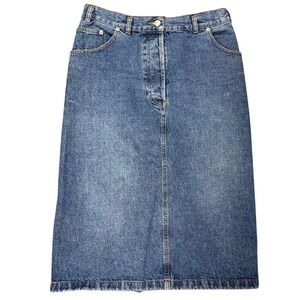 Dries Van Noten Denim Midi Skirt EU 38 | Raw Seam Detail | 100% Cotton